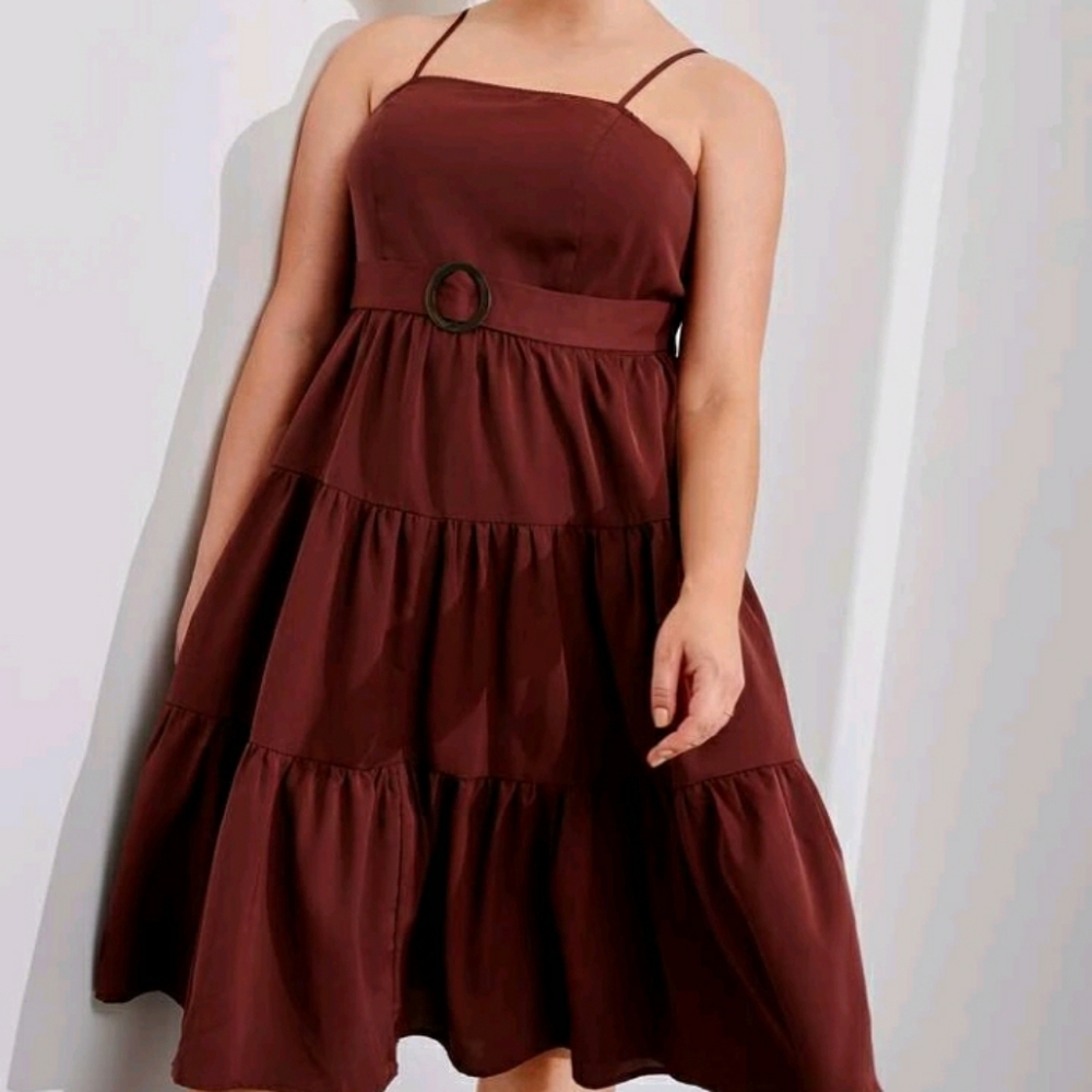 NEW Plus Belted Cami Dress - Picture 3 of 9